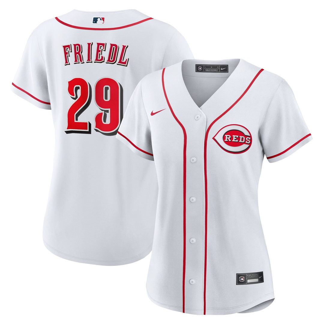 Cincinnati Reds TJ Friedl Nike Women's Home Replica Jersey - White MLB Team Jersey Baseball Fan Apparel