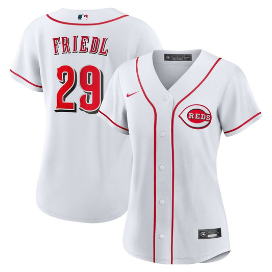 Cincinnati Reds TJ Friedl Nike Women's Home Replica Jersey - White MLB Team Jersey Baseball Fan Apparel