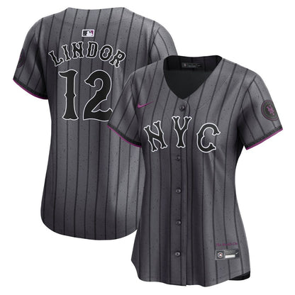 New York Mets Francisco Lindor Nike Women's City Connect Limited Jersey - Gray MLB Team Jersey Baseball Fan Apparel