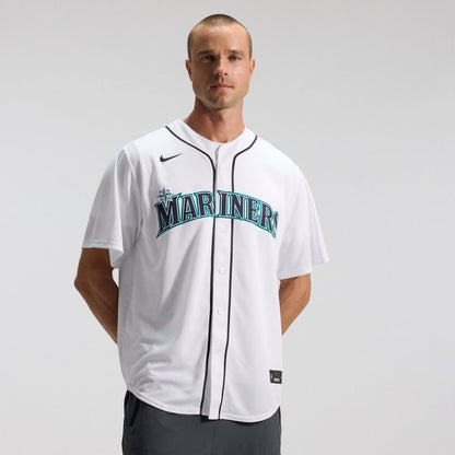 Seattle Mariners Luis Castillo Nike Home Replica Jersey - White MLB Team Jersey Baseball Fan Apparel