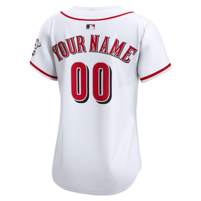 Cincinnati Reds Nike Women's Home Limited Custom Jersey - White MLB Team Jersey Baseball Fan Apparel