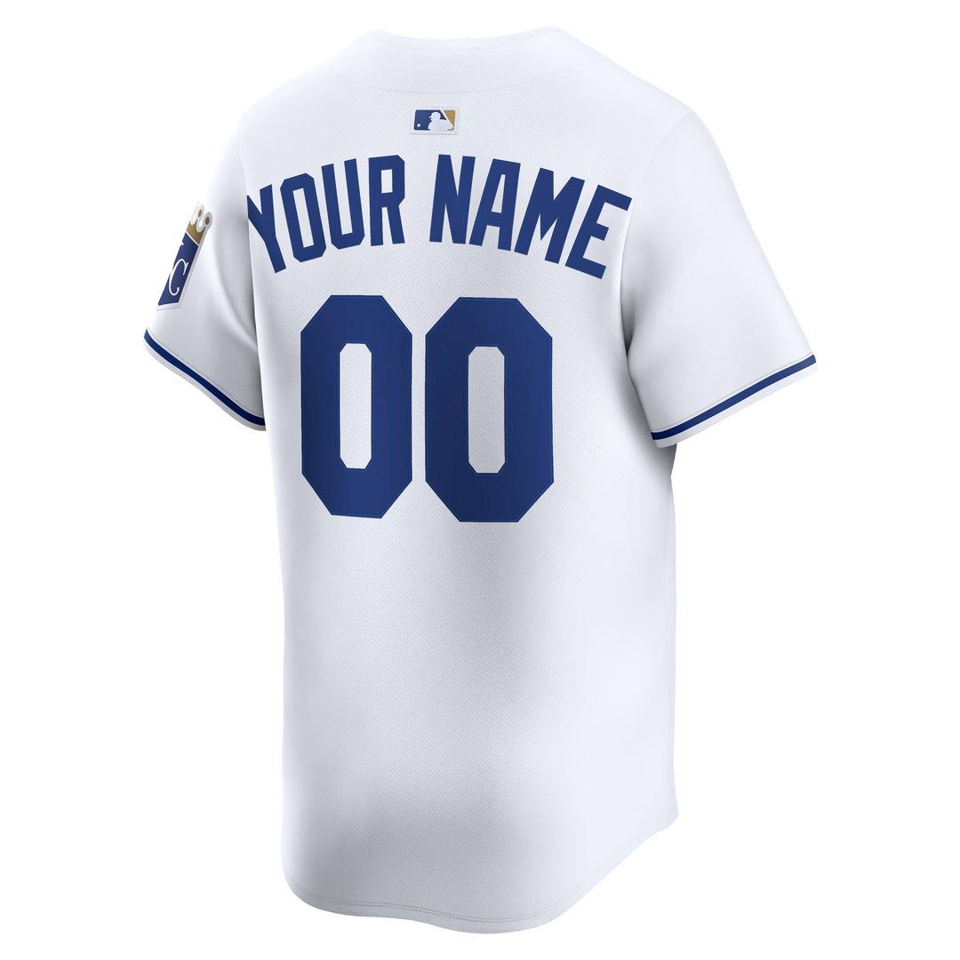 Kansas City Royals Nike Home Limited Custom Jersey - White MLB Team Jersey Baseball Fan Apparel