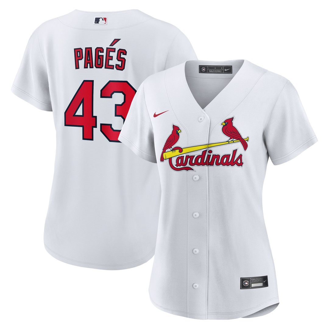 St. Louis Cardinals Pedro Pagés Nike Women's Home Replica Jersey - White MLB Team Jersey Baseball Fan Apparel