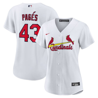 St. Louis Cardinals Pedro Pagés Nike Women's Home Replica Jersey - White MLB Team Jersey Baseball Fan Apparel