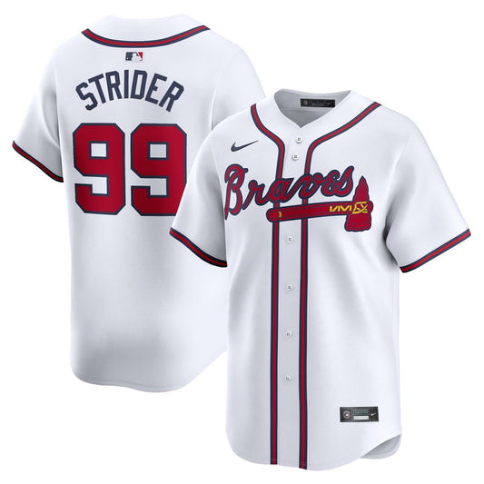 Atlanta Braves Spencer Strider Nike Home Limited Player Jersey - White MLB Team Jersey Baseball Fan Apparel