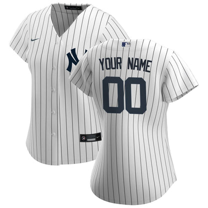 New York Yankees Nike Women's Home Replica Custom Jersey - White MLB Team Jersey Baseball Fan Apparel