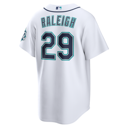 Seattle Mariners Cal Raleigh Nike Home Stadium 50th Season Patch Jersey - White MLB Team Jersey Baseball Fan Apparel