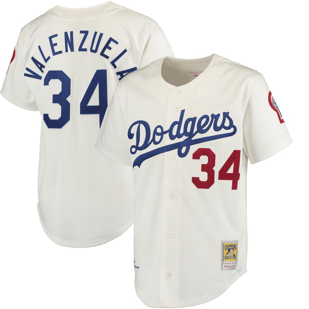 Los Angeles Dodgers Fernando Valenzuela Mitchell & Ness Authentic Jersey - White MLB Team Jersey Baseball Fan Apparel