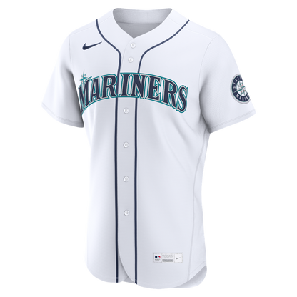 Seattle Mariners Nike Home Authentic Custom Jersey - White MLB Team Jersey Baseball Fan Apparel
