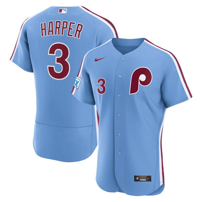 Philadelphia Phillies Bryce Harper Nike Home Authentic Sponsor Patch Jersey - White MLB Team Jersey Baseball Fan Apparel