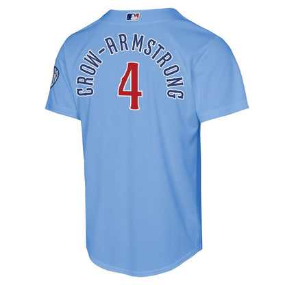 Chicago Cubs Pete Crow - Armstrong Nike Youth Alternate 2 Stadium Jersey - Light Blue MLB Team Jersey Baseball Fan Apparel