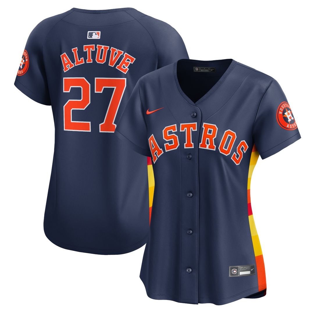Houston Astros Jose Altuve Nike Women's Alternate Limited Player Jersey - Navy MLB Team Jersey Baseball Fan Apparel