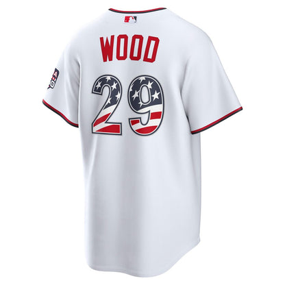 Washington Nationals James Wood Nike USA 250 Fourth of July Home Stadium Jersey - White MLB Team Jersey Baseball Fan Apparel