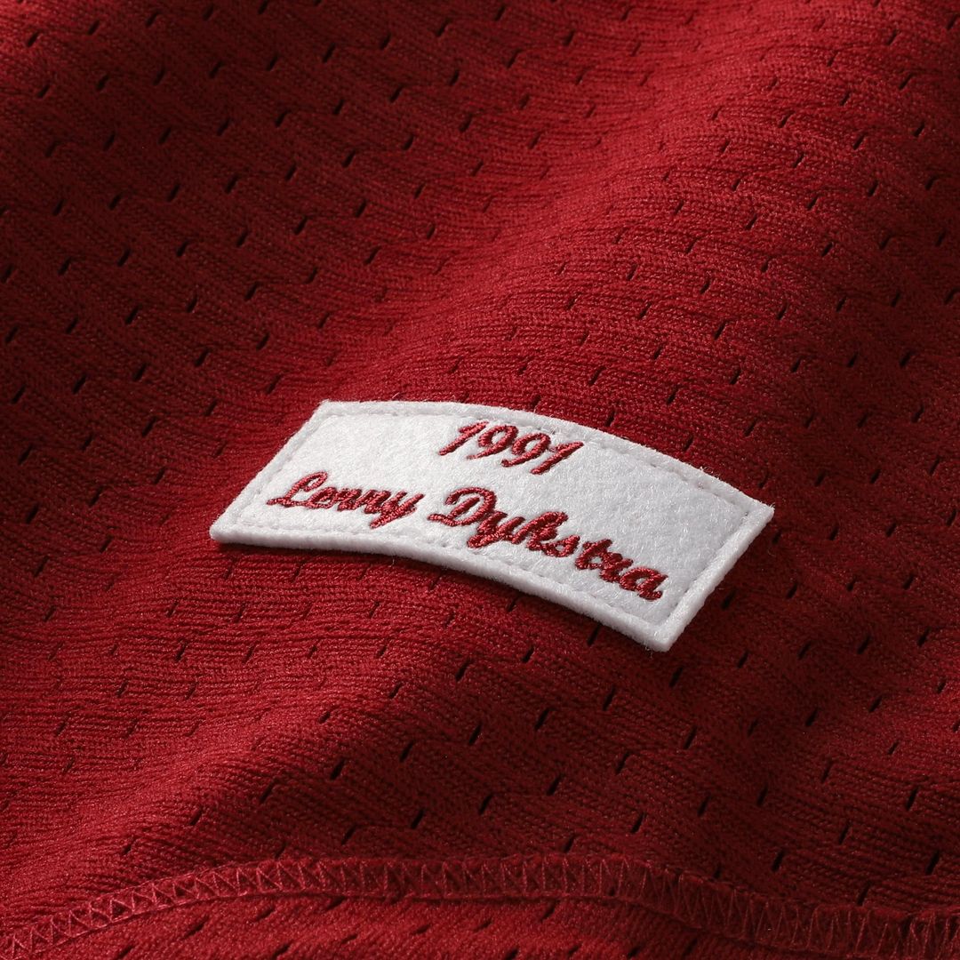 Philadelphia Phillies Lenny Dykstra Mitchell & Ness Authentic Batting Practice Jersey - Scarlet MLB Team Jersey Baseball Fan Apparel