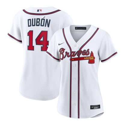 Atlanta Braves Mauricio Dubón Nike Women's Home Replica Jersey - White MLB Team Jersey Baseball Fan Apparel