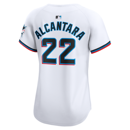 Miami Marlins Sandy Alcantara Nike Women's Home Limited Player Jersey - White MLB Team Jersey Baseball Fan Apparel
