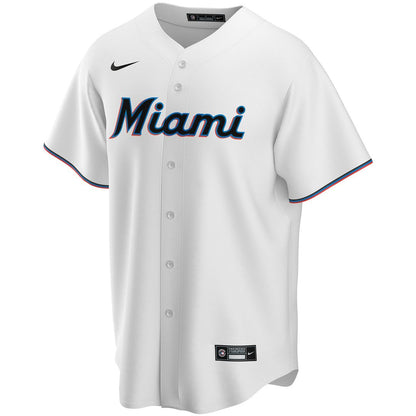 Miami Marlins Nike Home Replica Custom Jersey - White MLB Team Jersey Baseball Fan Apparel