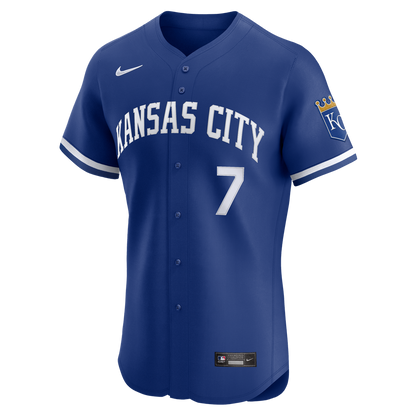 Kansas City Royals Bobby Witt Jr. Nike Alternate 2 Elite Player Jersey - Royal MLB Team Jersey Baseball Fan Apparel
