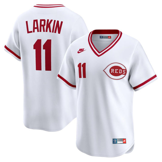 Cincinnati Reds Barry Larkin Nike Throwback Cooperstown Limited Jersey - White MLB Team Jersey Baseball Fan Apparel