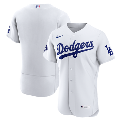 Los Angeles Dodgers Nike Home Sponsor Patch Authentic Jersey - White MLB Team Jersey Baseball Fan Apparel