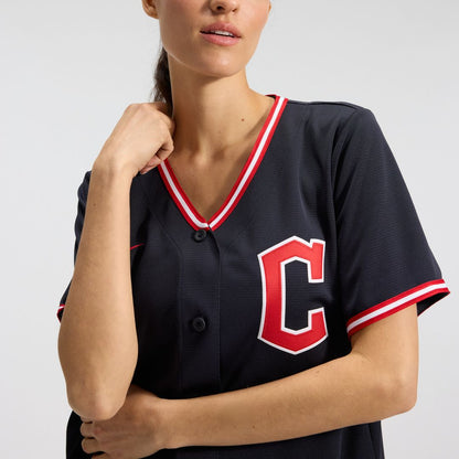 Cleveland Guardians Nike Women's Alternate Replica Jersey - Navy MLB Team Jersey Baseball Fan Apparel