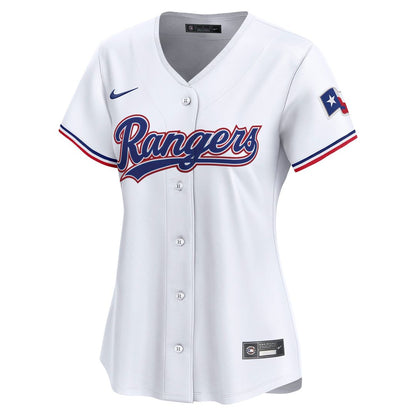 Texas Rangers Nike Women's Home Limited Custom Jersey - White MLB Team Jersey Baseball Fan Apparel