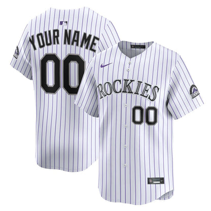 Colorado Rockies Nike Youth Home Custom Limited Jersey - White MLB Team Jersey Baseball Fan Apparel