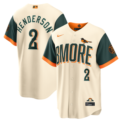 Baltimore Orioles Gunnar Henderson Nike 2026 City Connect Stadium Jersey - Cream MLB Team Jersey Baseball Fan Apparel