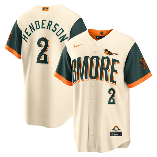Baltimore Orioles Gunnar Henderson Nike 2026 City Connect Stadium Jersey - Cream MLB Team Jersey Baseball Fan Apparel