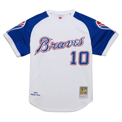 Atlanta Braves Chipper Jones Mitchell & Ness 2004 Cooperstown Authentic Throwback Jersey - White MLB Team Jersey Baseball Fan Apparel