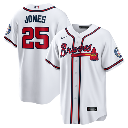 Atlanta Braves Andruw Jones Nike Home Replica 2026 Hall of Fame Patch Jersey - White MLB Team Jersey Baseball Fan Apparel