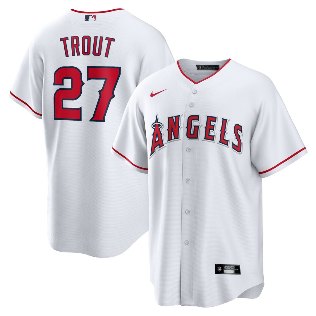 Los Angeles Angels Mike Trout Nike Home Replica Player Name Jersey - White MLB Team Jersey Baseball Fan Apparel