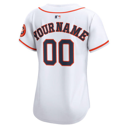Houston Astros Nike Women's Home Limited Custom Jersey - White MLB Team Jersey Baseball Fan Apparel