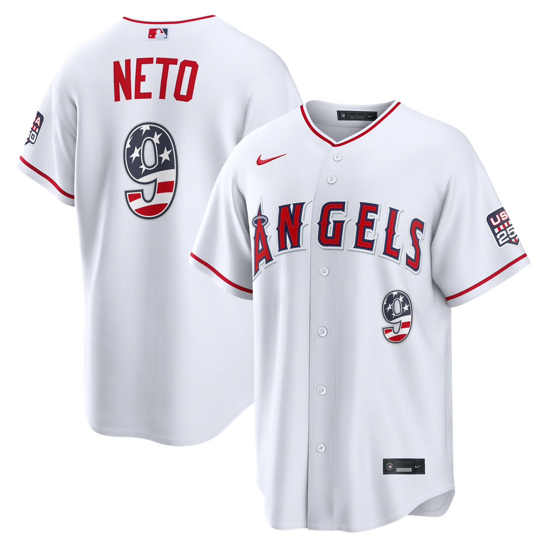 Los Angeles Angels Zach Neto Nike USA 250 Fourth of July Stadium Jersey - White MLB Team Jersey Baseball Fan Apparel