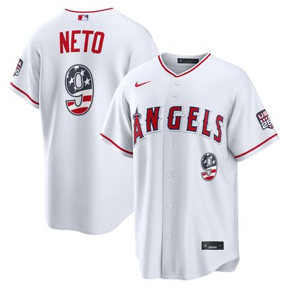Los Angeles Angels Zach Neto Nike USA 250 Fourth of July Stadium Jersey - White MLB Team Jersey Baseball Fan Apparel