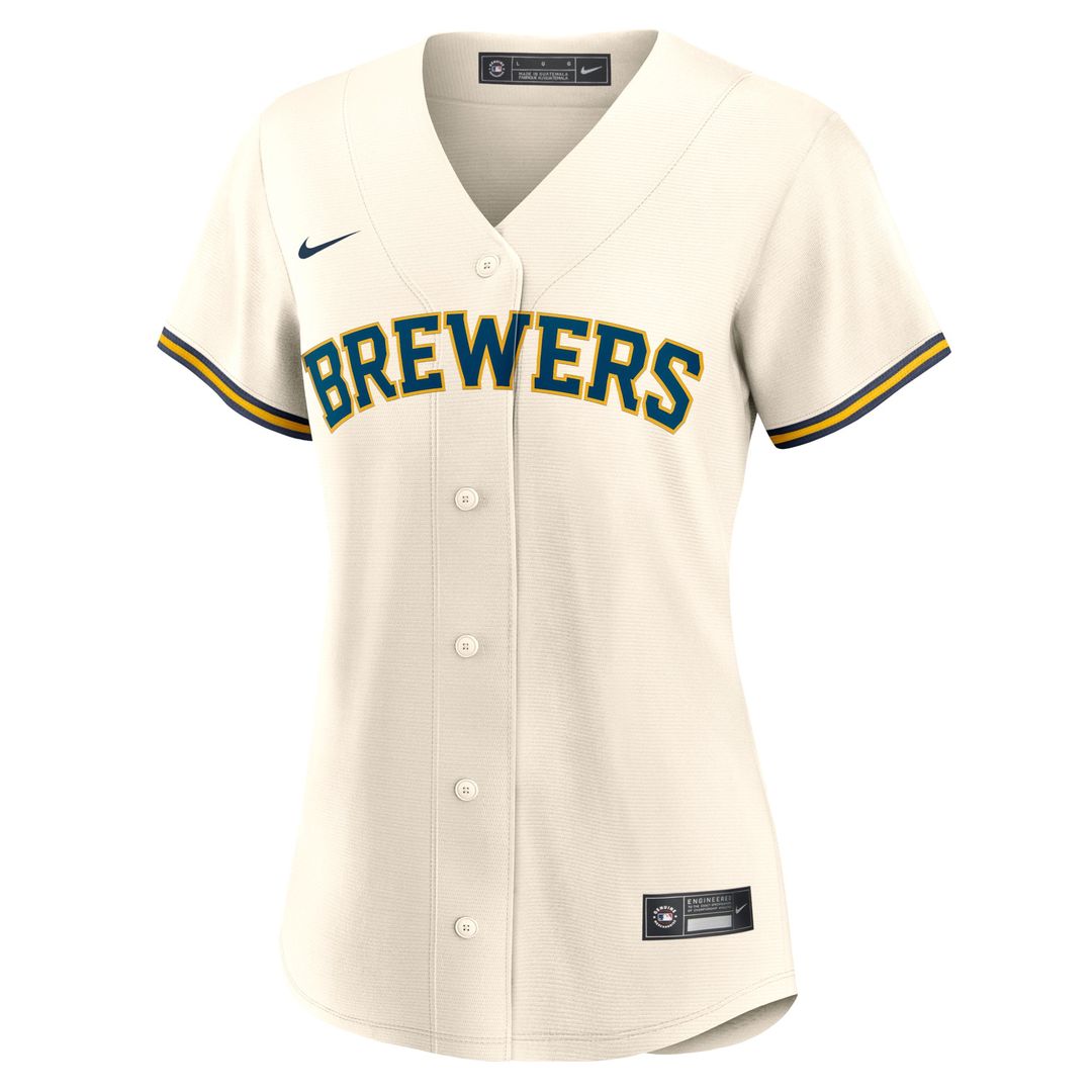 Milwaukee Brewers Nike Women's Home Replica Team Jersey - Cream MLB Team Jersey Baseball Fan Apparel