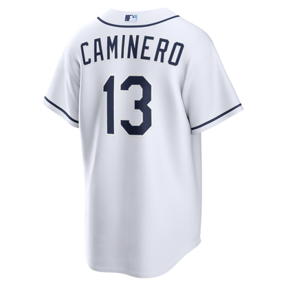 Tampa Bay Rays Junior Caminero Nike Home Replica Jersey - White MLB Team Jersey Baseball Fan Apparel