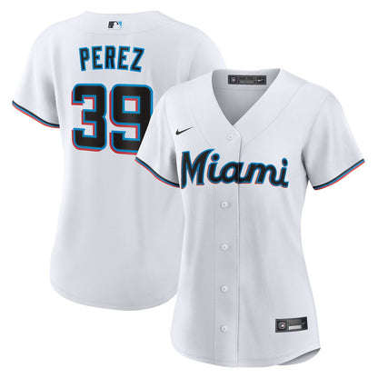 Miami Marlins Eury Perez Nike Women's Home Replica Jersey - White MLB Team Jersey Baseball Fan Apparel