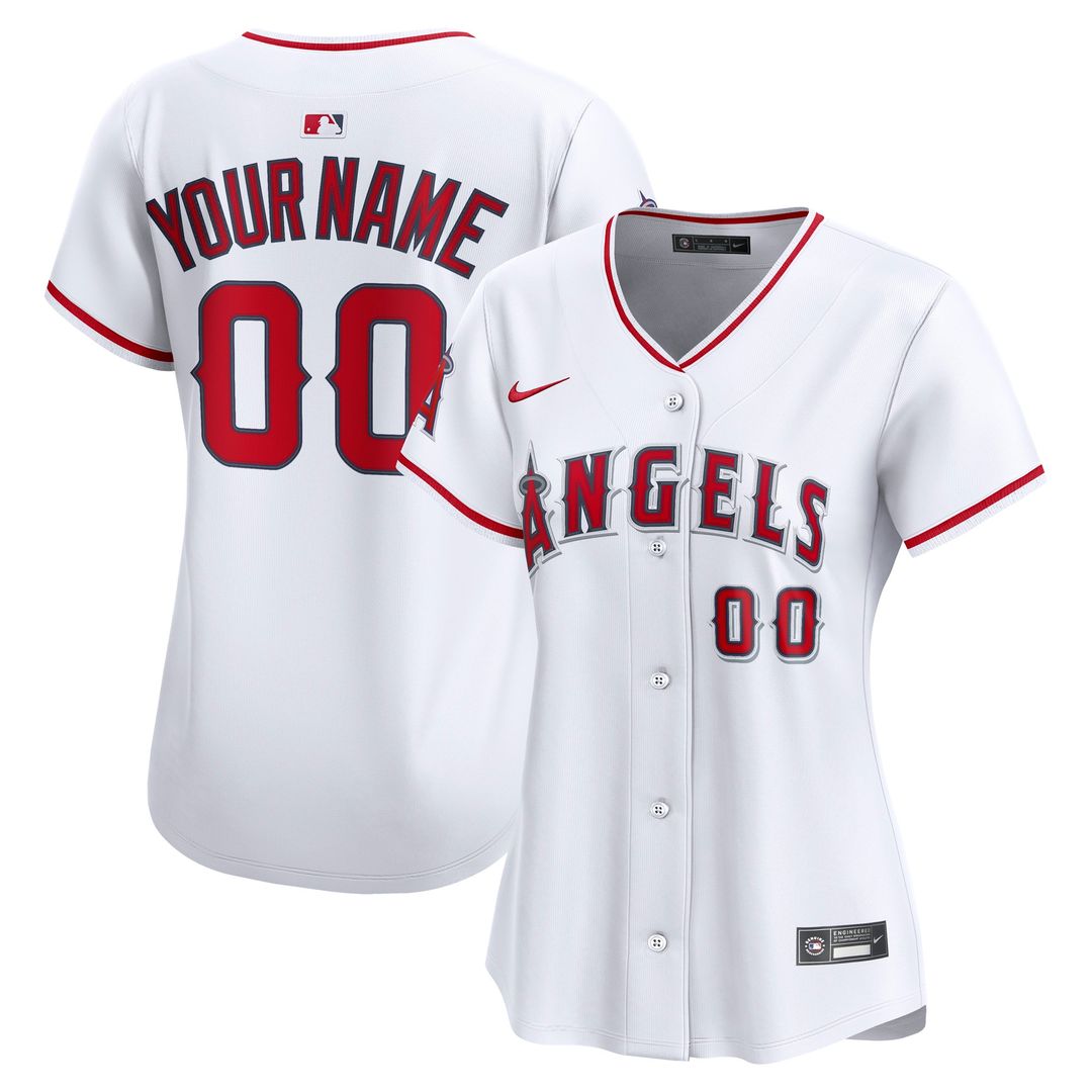 Los Angeles Angels Nike Women's Home Limited Custom Jersey - White MLB Team Jersey Baseball Fan Apparel