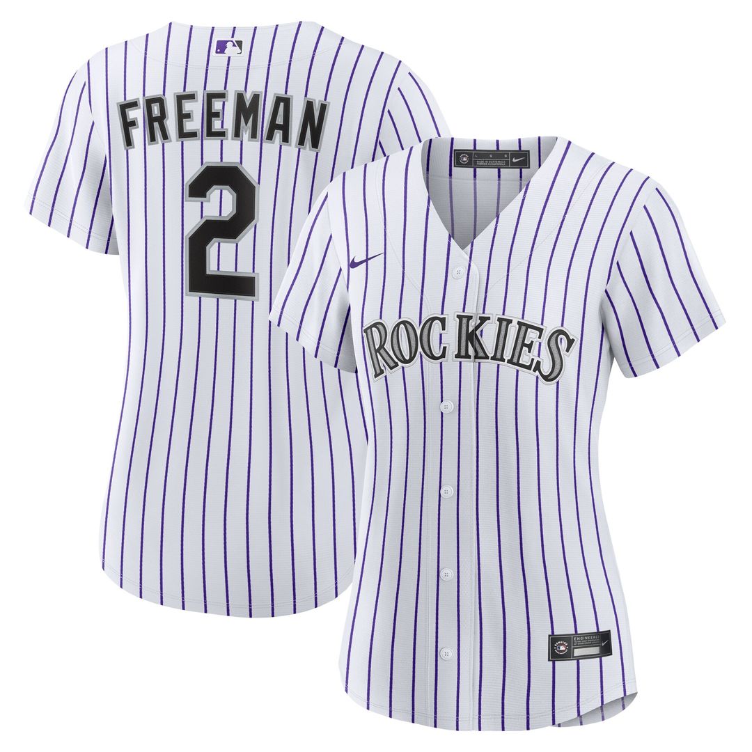 Colorado Rockies Tyler Freeman Nike Women's Home Replica Jersey - White MLB Team Jersey Baseball Fan Apparel