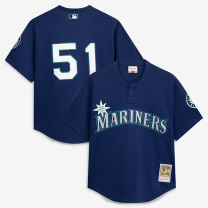 Seattle Mariners Ichiro Suzuki Mitchell & Ness Authentic Batting Practice Jersey - Navy MLB Team Jersey Baseball Fan Apparel