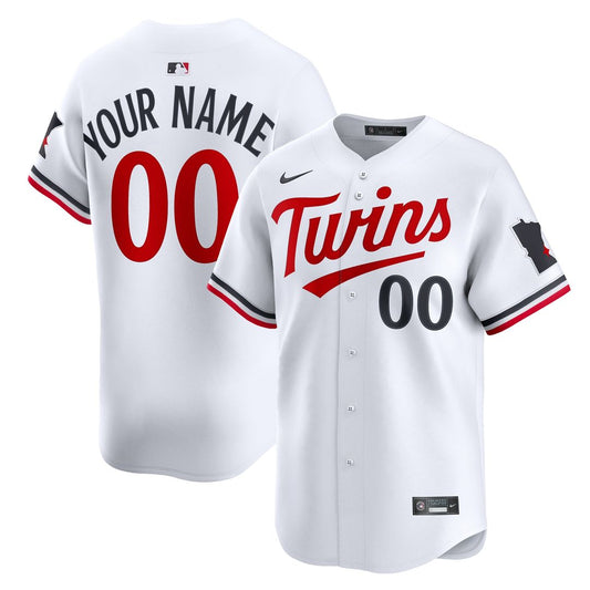 Minnesota Twins Nike Home Limited Custom Jersey - White MLB Team Jersey Baseball Fan Apparel
