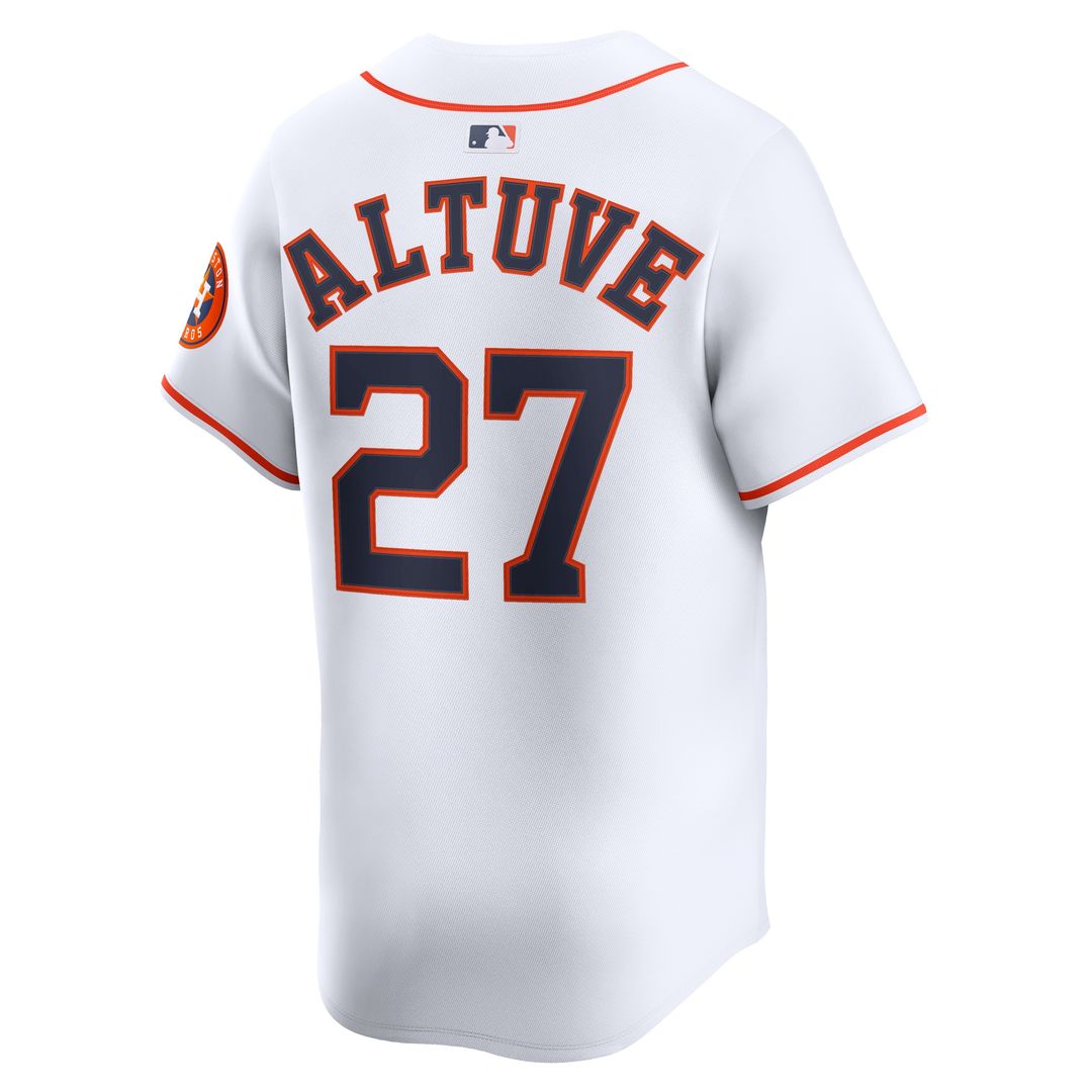 Houston Astros Jose Altuve Nike Home Limited Player Jersey - White MLB Team Jersey Baseball Fan Apparel