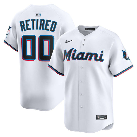 Miami Marlins Nike Home Limited Pick - A - Player Retired Roster Jersey - White MLB Team Jersey Baseball Fan Apparel