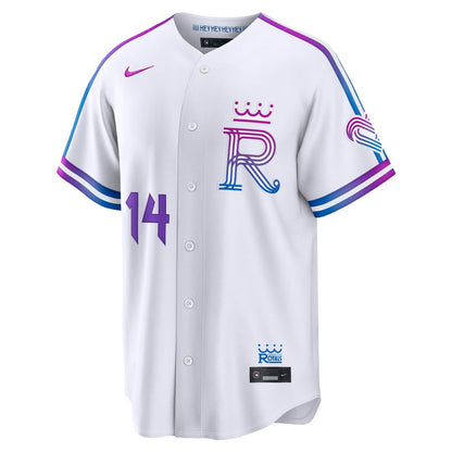 Kansas City Royals Jac Caglianone Nike 2026 City Connect Stadium Jersey - White MLB Team Jersey Baseball Fan Apparel