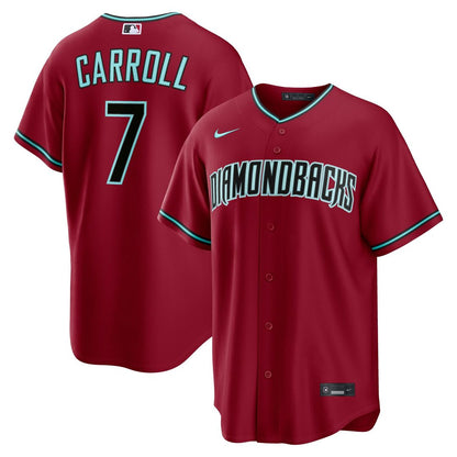 Arizona Diamondbacks Corbin Carroll Nike Alternate 2 Replica Jersey - Crimson MLB Team Jersey Baseball Fan Apparel