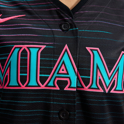 Miami Marlins Nike Women's 2025 City Connect Limited Jersey - Black MLB Team Jersey Baseball Fan Apparel