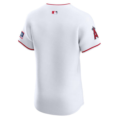 Los Angeles Angels Nike Home Elite Patch Jersey - White MLB Team Jersey Baseball Fan Apparel