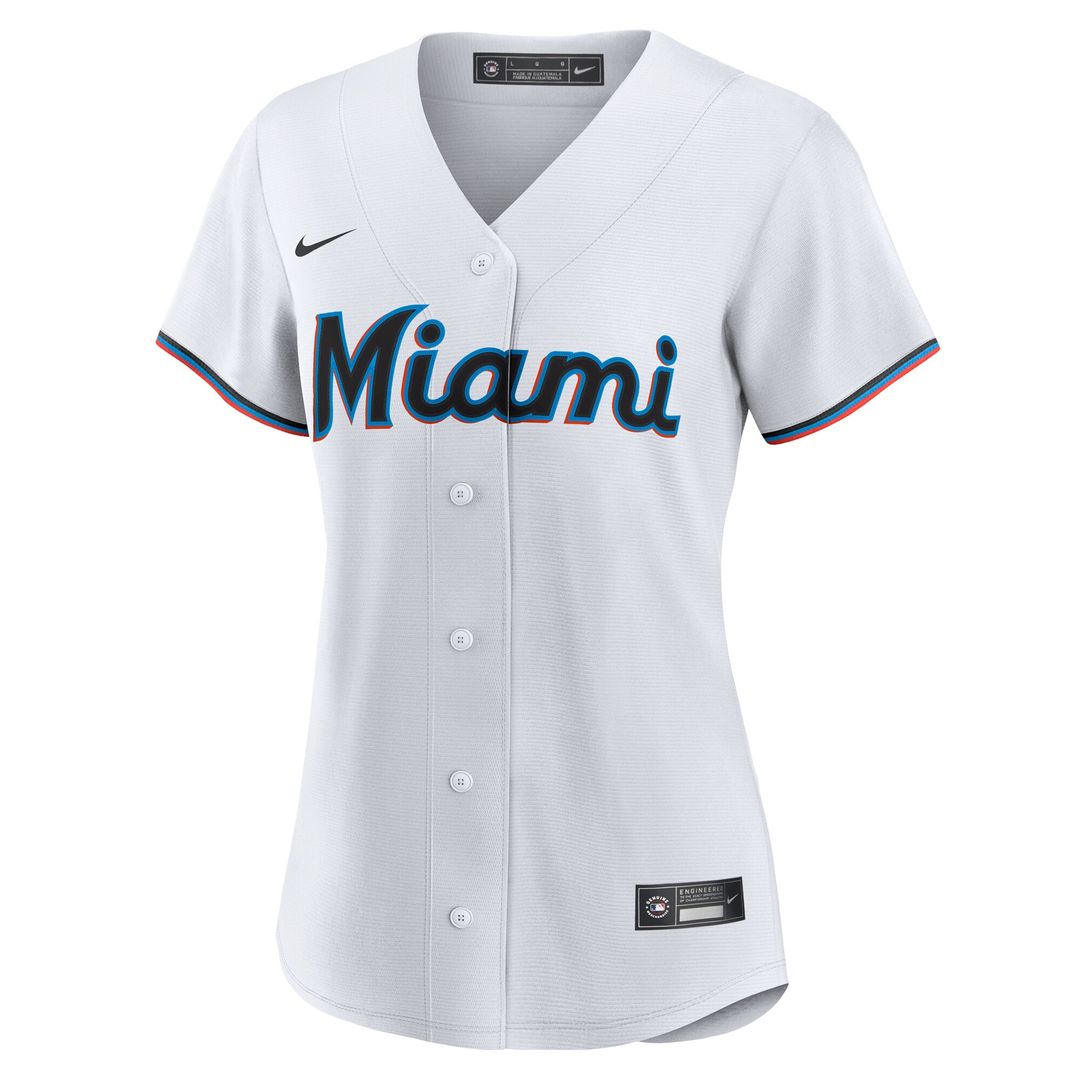 Miami Marlins Kyle Stowers Nike Women's Home Replica Jersey - White MLB Team Jersey Baseball Fan Apparel