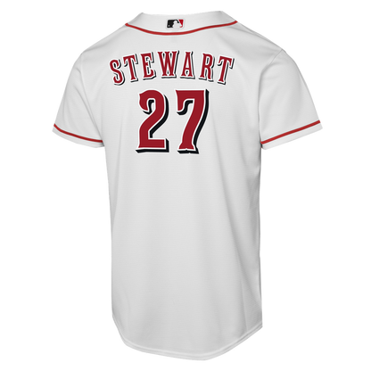 Cincinnati Reds Sal Stewart Nike Youth Home Replica Player Jersey - White MLB Team Jersey Baseball Fan Apparel